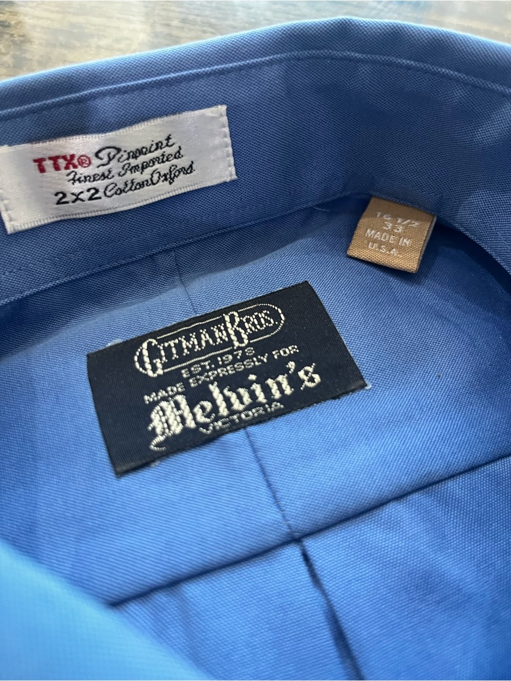 Men's Button-Down Dress Shirt in Blue - Picture 2 of 2